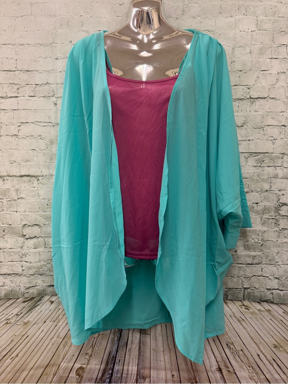 Women’s plus size Turquoise Cover-Up Kimono 🆕